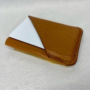 Burke’s Handmade Leather Card Holder / Money Clip - British Tan